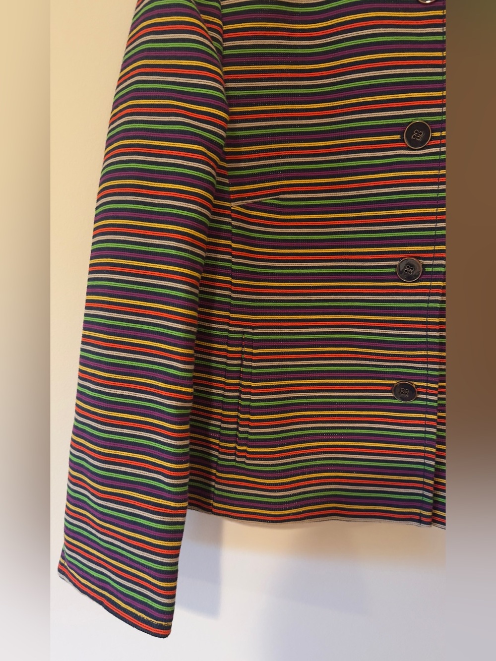 Talbots Striped Multicolor Button-Front Jacket - Picture 5 of 8